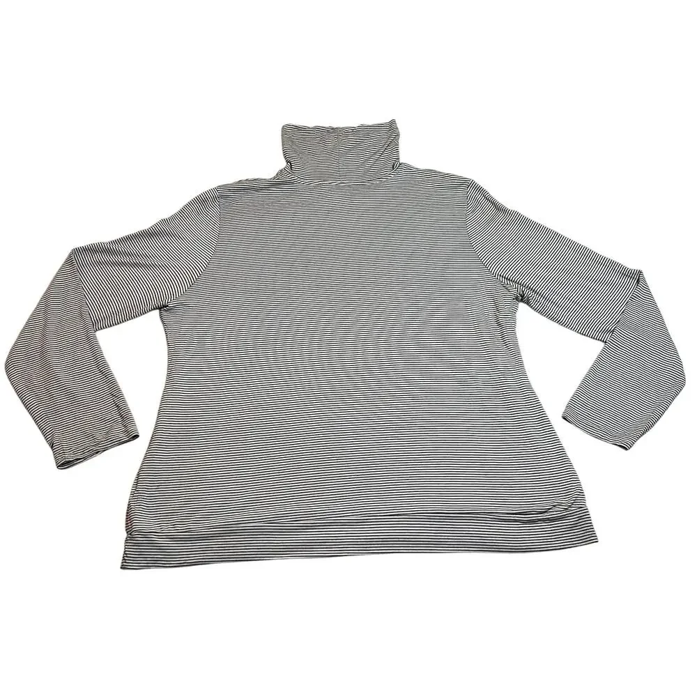 41Hawthorn Turtleneck Stripe Pullover Top Size XXL Stretch Casual Classic